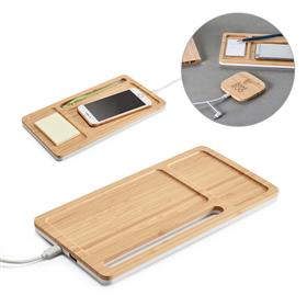 Carregador Wireless Organizador de Mesa Bambu - CR16