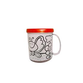 Caneca Infantil com Encarte e Giz de Cera para Colorir - IC1