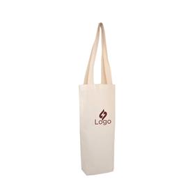 Ecobag Porta Vinho Algodão Cru com Fundo e Fole 15 x 35 x 15 cm - EC55